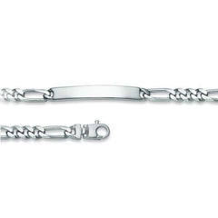 Figaro Plaketten Armband aus Silber 925 weiss - 6277.00014/1900