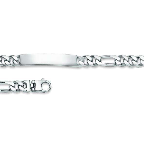 Figaro Plaketten Armband aus Silber 925 weiss - 6277.00016/1900