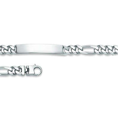 Figaro Plaketten Armband aus Silber 925 weiss - 6277.00016/1900