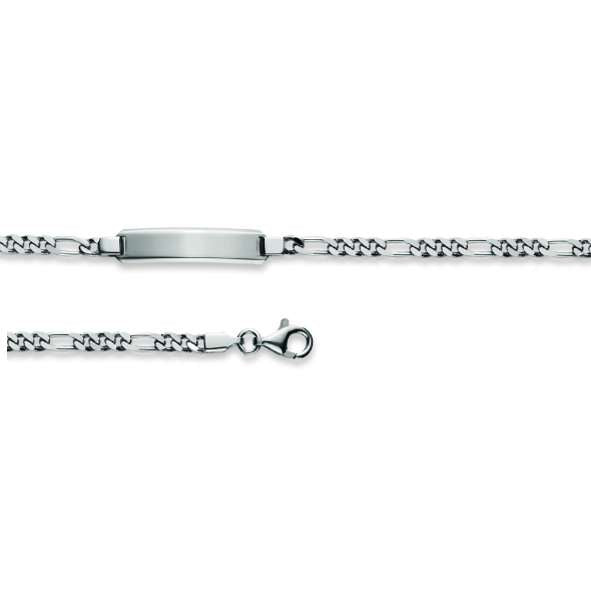 Figaro Plaketten Armband aus Silber 925 weiss - 6277.00051/1700