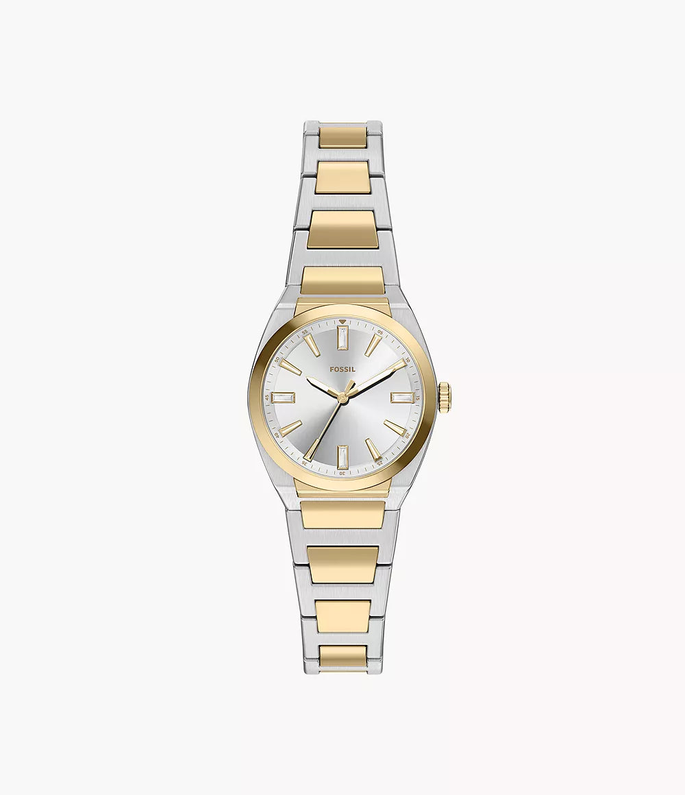 Fossil Everett Damenuhr Bicolor 27 mm Edelstahl