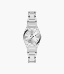 Fossil Everett Damenuhr Silber mit silberfarbenem Zifferblatt und Edelstahlarmband 27 mm – ES5490