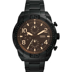 Fossil FS5876 Herren Chronograph Uhr Bronson Schwarz Edelstahl Quarz Analog 50 mm