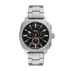 Fossil MACHINE Herrenuhr Silber Schwarz 44mm Edelstahl Chronograph - FS6095