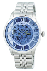 Fossil ME3073 Herren Automatikuhr Skeleton Blau Edelstahl Armband Townsman Automatic 44 mm