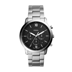 Fossil NEUTRA Herrenuhr Silber Schwarz 44mm Edelstahl Chronograph - FS5384