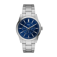 Fossil PEARSON Herrenuhr Quarz Silber Blau 42 mm Edelstahl Multifunktion - FS6134
