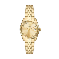 Fossil SCARLETTE Damenuhr Gold Edelstahl 32 mm Quarz 3-Zeiger mit Datum - ES5338