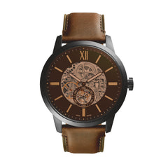 Fossil TOWNSMAN Herrenuhr Automatik Schwarz Braun 48mm Leder - ME3155