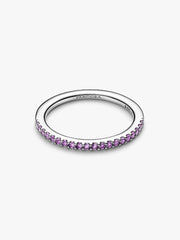 Funkelnder Violetter Halb-Ewigkeits-Bandring Sterling-Silber - 192999C04