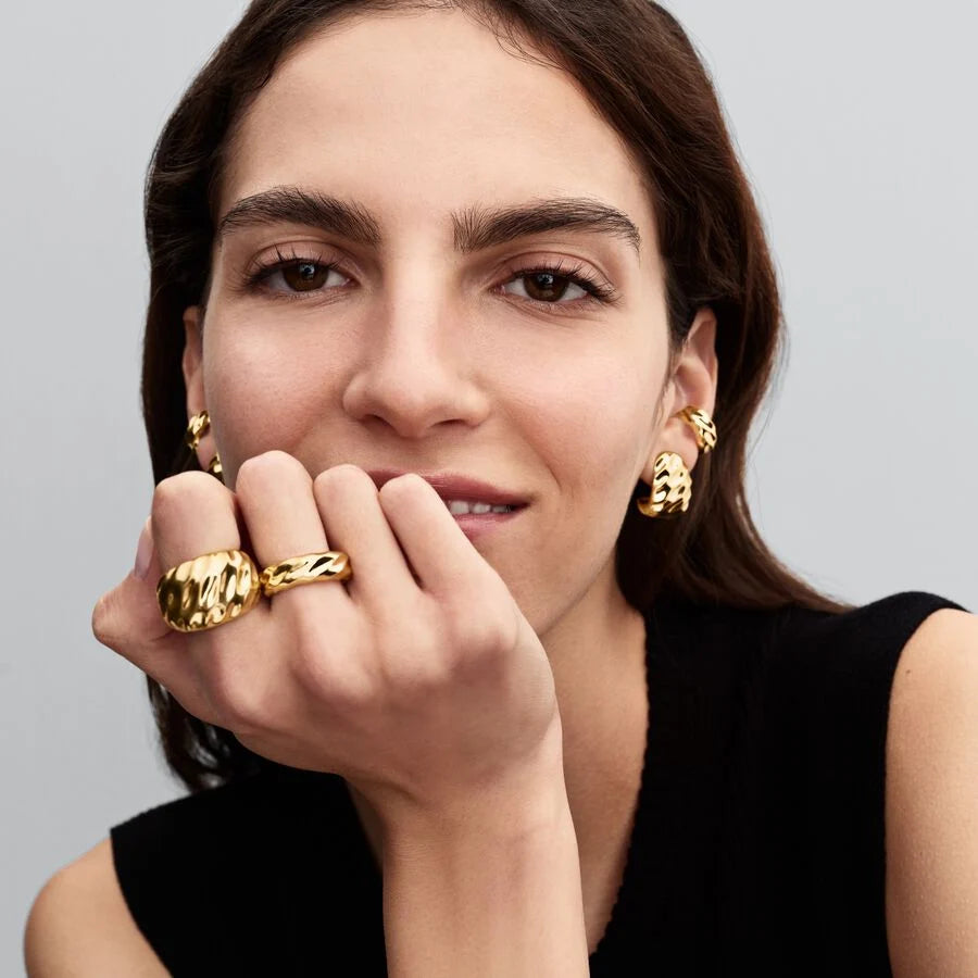 Gewellter Breiter Band-Ring - 163886C00-54