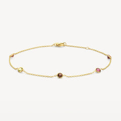 Gliederarmband mit Farbsteinen aus 585er Gelbgold - 2268YFC