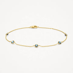 Gliederarmband mit London Blue Topas aus 585er Gelbgold - 2268YLB