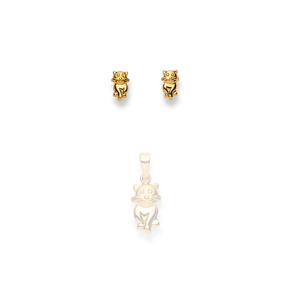 Gold-Classics Ohrstecker Gold 750 Gelbgold – Katze Motiv - 1163.03639/0001