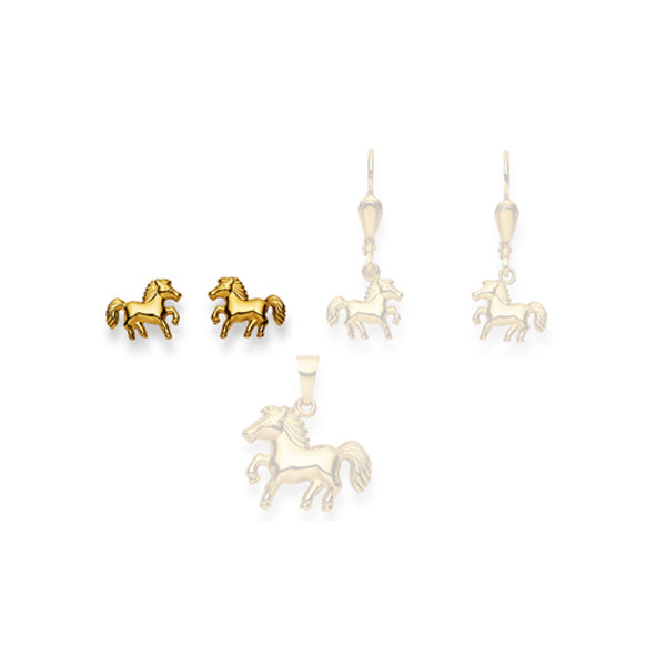 Gold-Classics Ohrstecker Gold 750 Gelbgold – Pferd Motiv - 1163.03685/0001