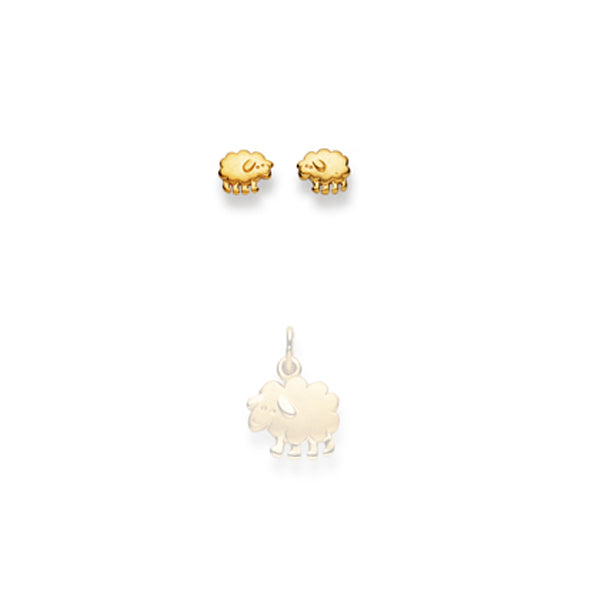 Gold-Classics Ohrstecker Gold 750 Gelbgold – Schaf Motiv - 1163.03247/0001