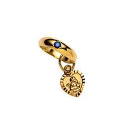 Gold-Classics Taufring 750 Gelbgold mit Saphir - 1189.02331/0200