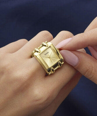 Guess Mod Heavy Metal Ring Uhr Gold Edelstahl