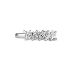 Bague Navette semi-mémoire diamants de laboratoire – Bague élégante avec diamants de laboratoire - 41062980