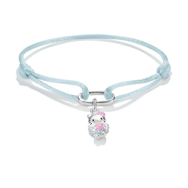Hello Kitty Textilarmband Hellblau mit Charm – Connect – A2244-M07-1-L24V