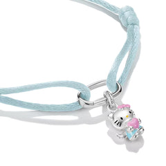 Hello Kitty Textilarmband Hellblau mit Charm – Connect – A2244-M07-1-L24V