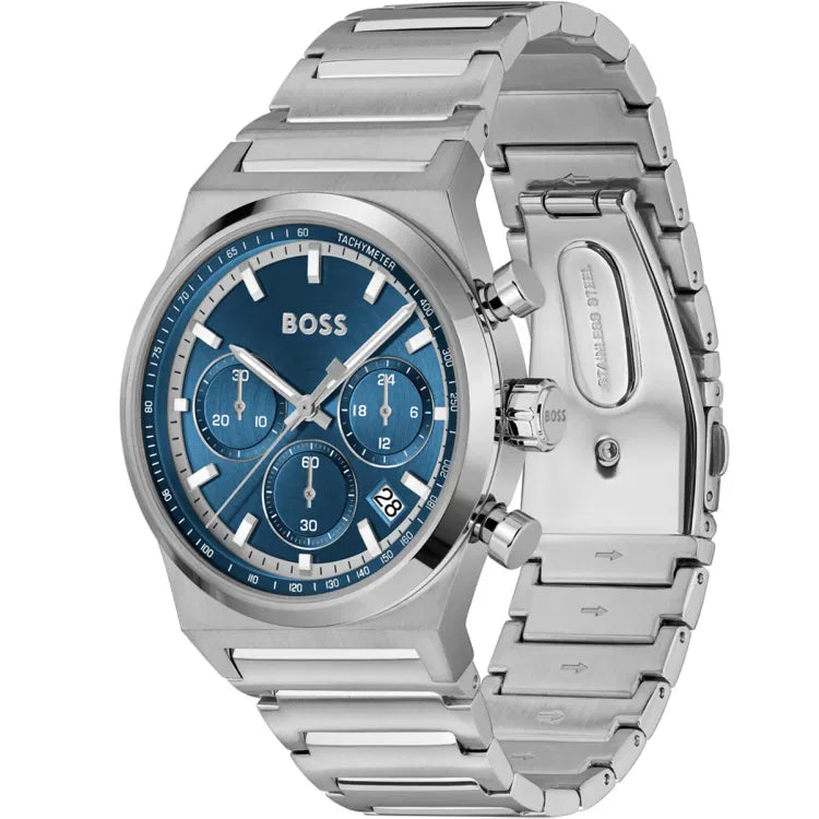 Hugo Boss Candor Chrono Silbrig / Blau Herrenuhr - 1514250