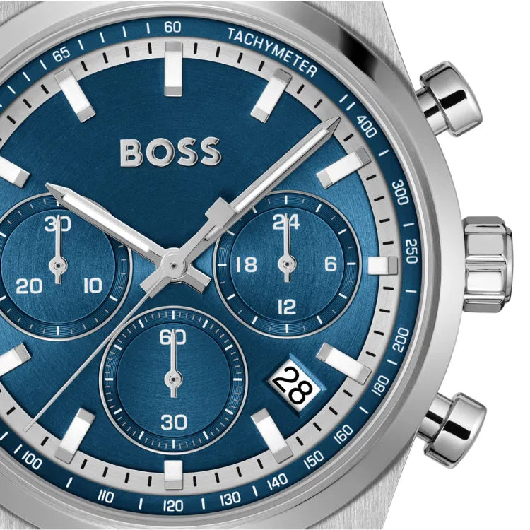 Hugo Boss Candor Chrono Silbrig / Blau Herrenuhr - 1514250