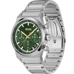 Hugo Boss Candor Chrono Silbrig / Grün Herrenuhr - 1514220
