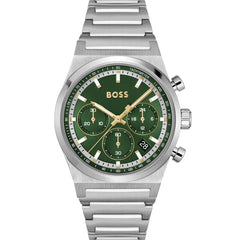 Hugo Boss Candor Chrono Silbrig / Grün Herrenuhr - 1514220
