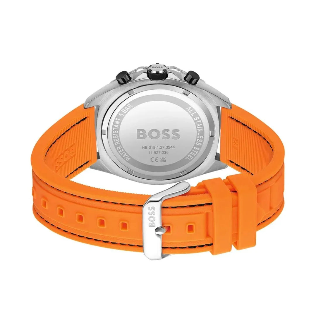 Hugo Boss Chronograph Herrenuhr mit Orange Kautschukband - HB1513970