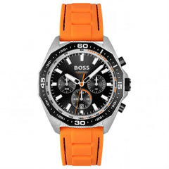 Hugo Boss Chronograph Herrenuhr mit Orange Kautschukband - HB1513970