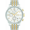 Hugo Boss Navigator Chronograph 44mm Herrenuhr in Silber Goldaus Edelstahl - HB1513499