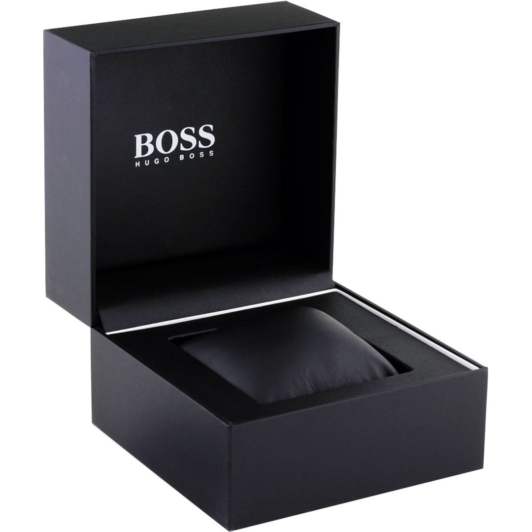 Hugo Boss Navigator Chronograph 44mm Uhr Silber Braun Leder
