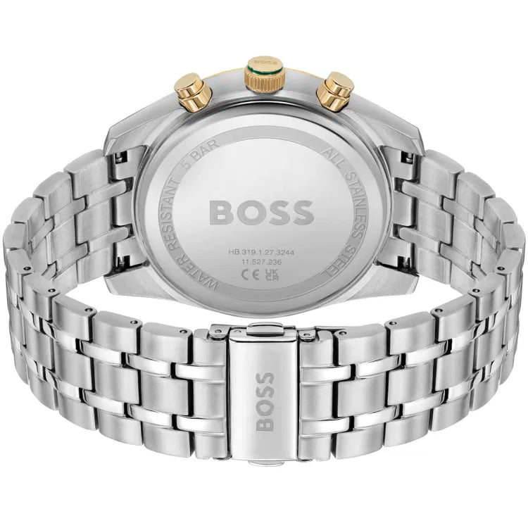 Hugo Boss Skytraveller Chronograph Silbrig / Grün Herrenuhr - 1514195