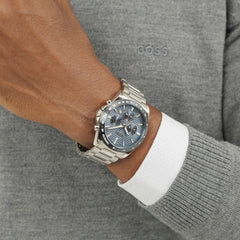 Hugo Boss Strike Chronograph Silbrig / Blau Herrenuhr - 1514240