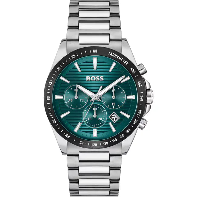 Hugo Boss Strike Chronograph Silbrig / Türkis Herrenuhr - 1514241