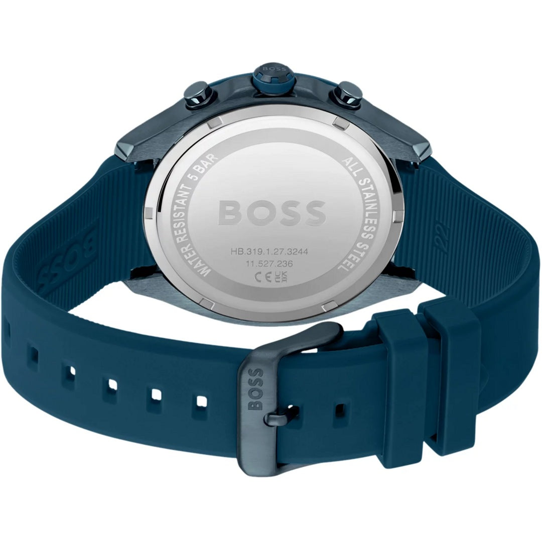 Hugo Boss Velocity Chronograph 44mm Uhr Blau Edelstahl