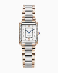 Jacques du Manoir Damen-Armbanduhr – Edelstahl Silber-Roségold, Weisses Zifferblatt - JWL05504