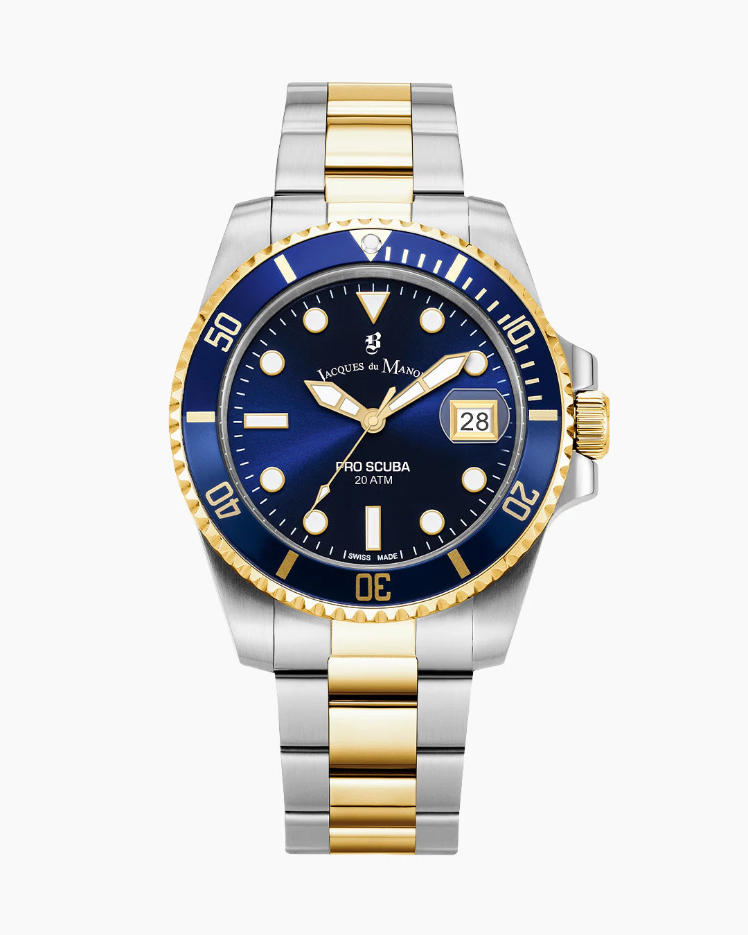 Jacques Du Manoir Pro Scuba Herrenuhr 43 mm Bicolor Blau
