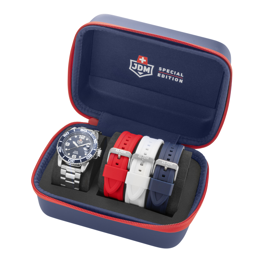 JDM Militär Mike Plus Blue Sunray Herrenuhr - JDM-WG029-02