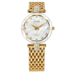 Jowissa Facet Strass Schweizer Damenuhr Gold - J5.633.M