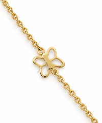 Baby Kinder Gelbgold ID-Armband mit Schmetterling & Gratis Gravur - BB1440