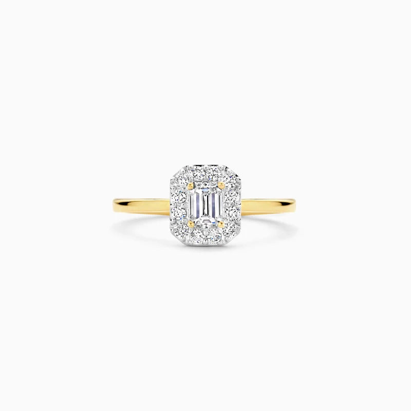 Labordiamant-Ring aus 585er Gelbgold mit Illusionsfassung 0.64 Karat - LG1011Y