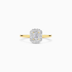Labordiamant-Ring aus 585er Gelbgold mit Illusionsfassung 0.64 Karat - LG1011Y