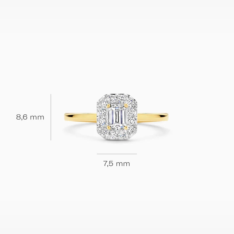 Labordiamant-Ring aus 585er Gelbgold mit Illusionsfassung 0.64 Karat - LG1011Y