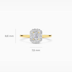 Labordiamant-Ring aus 585er Gelbgold mit Illusionsfassung 0.64 Karat - LG1011Y