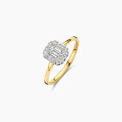 Labordiamant-Ring aus 585er Gelbgold mit Illusionsfassung 0.64 Karat - LG1011Y