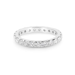 LINDEN Memoire Ring aus 18 Karat Weissgold (750) mit Brillanten – Diamant-Eternity-Ring für Damen | YZ00494