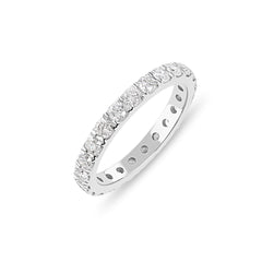 LINDEN Memoire Ring aus 18 Karat Weissgold (750) mit Brillanten – Diamant-Eternity-Ring für Damen | YZ00494