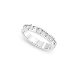 LINDEN Memoire Ring aus 18 Karat Weissgold (750) mit Brillanten – Eleganter Memoire-Ring mit Kanalfassung